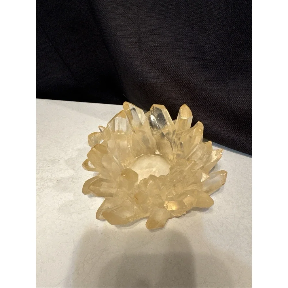 Lucite‎ Votive Candle Holder Faux Quartz Crystal